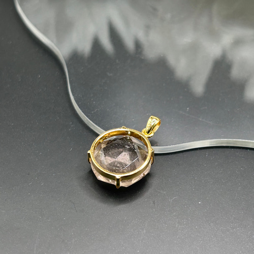 レア！ パープルリビアングラス 両面 六芒星カット シルバー925