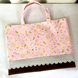 カーテンリメイク三角マチトートバッグ（緑）＊ハンドメイド
