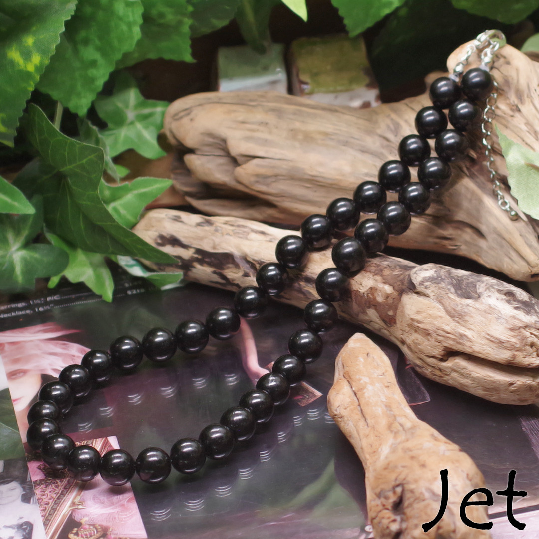 黒琥珀『ジェット』10mm ネックレス《天然石／モーニングジュエリー》SALE