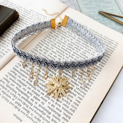 降り注ぐ星屑と彗星と共に：キュービックジルコニアとグレーブレードのチョーカー　　SV674 10枚目の画像