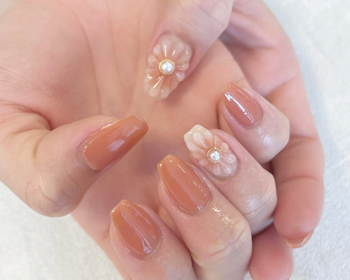 ぷっくりフラワーネイル /ネイルチップ/フラワーネイル/ぷっくりネイル