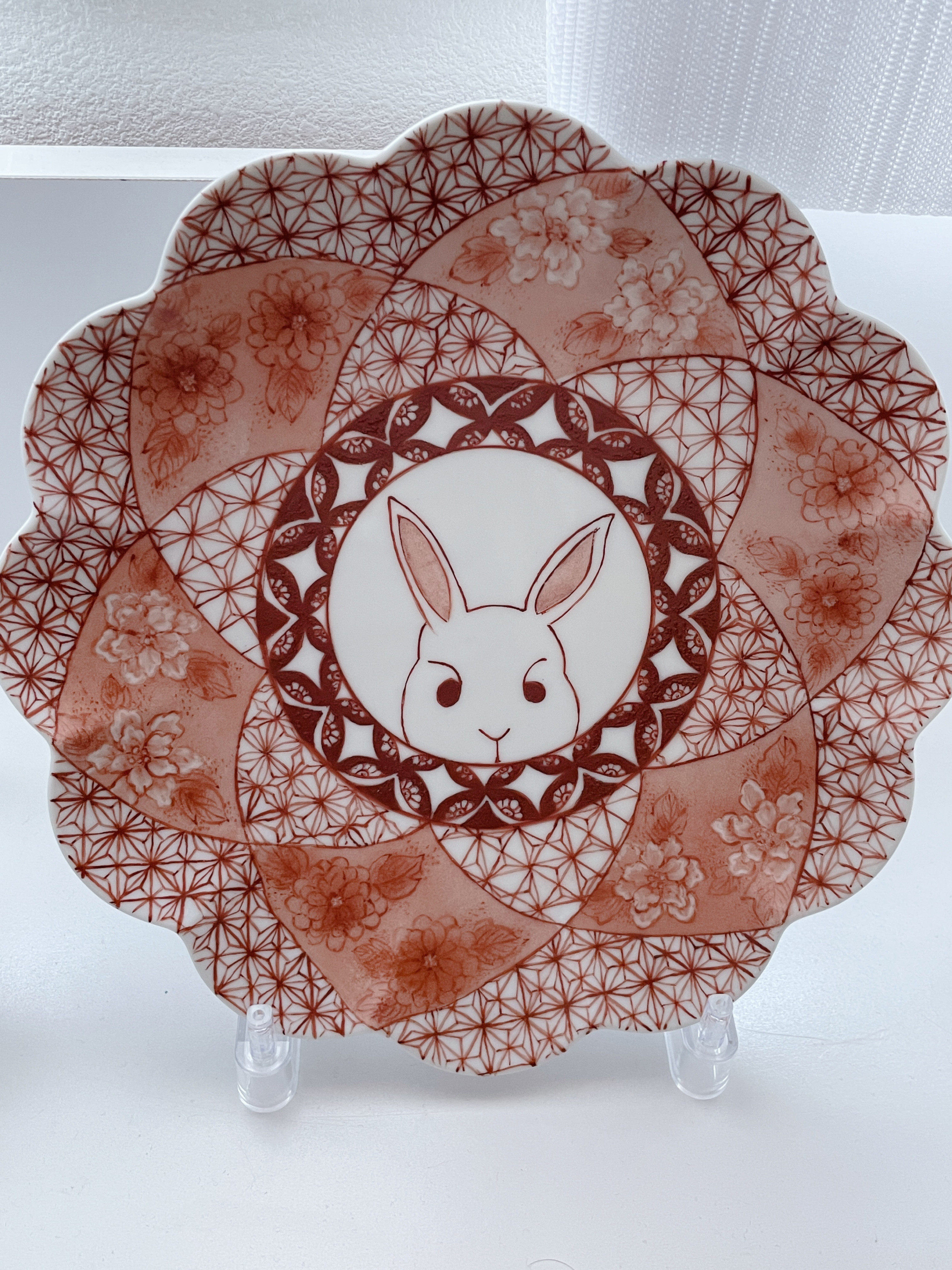 九谷赤 ひょっこりうさぎ　ネザーランドドワーフ　絵付