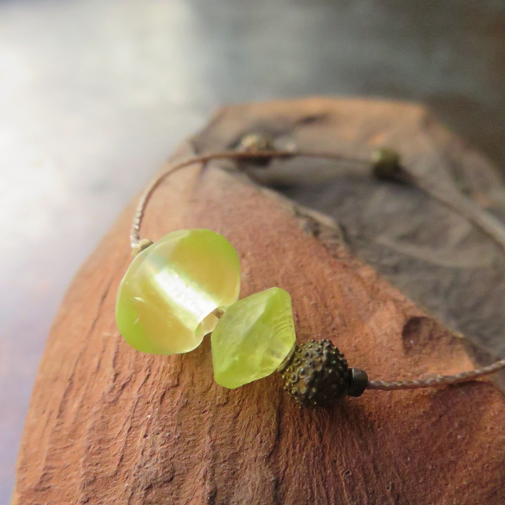 アンティーク　ウランガラス　＋　アフリカンブラス　＆　オリッサブラス　ブレスレット　百世 momotose（西） 10,500円