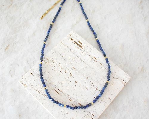 ラピスラズリミラーカットネックレス8連ネックレスNO25-1817 ラピスラズリミラーカットネックレス8連ネックレスNO25-1817