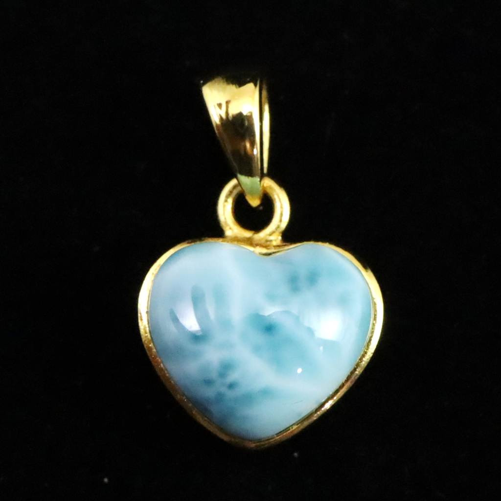 ラリマー 3A+ 10mmハート ペンダント 2.9g #52560 ペンダントトップ