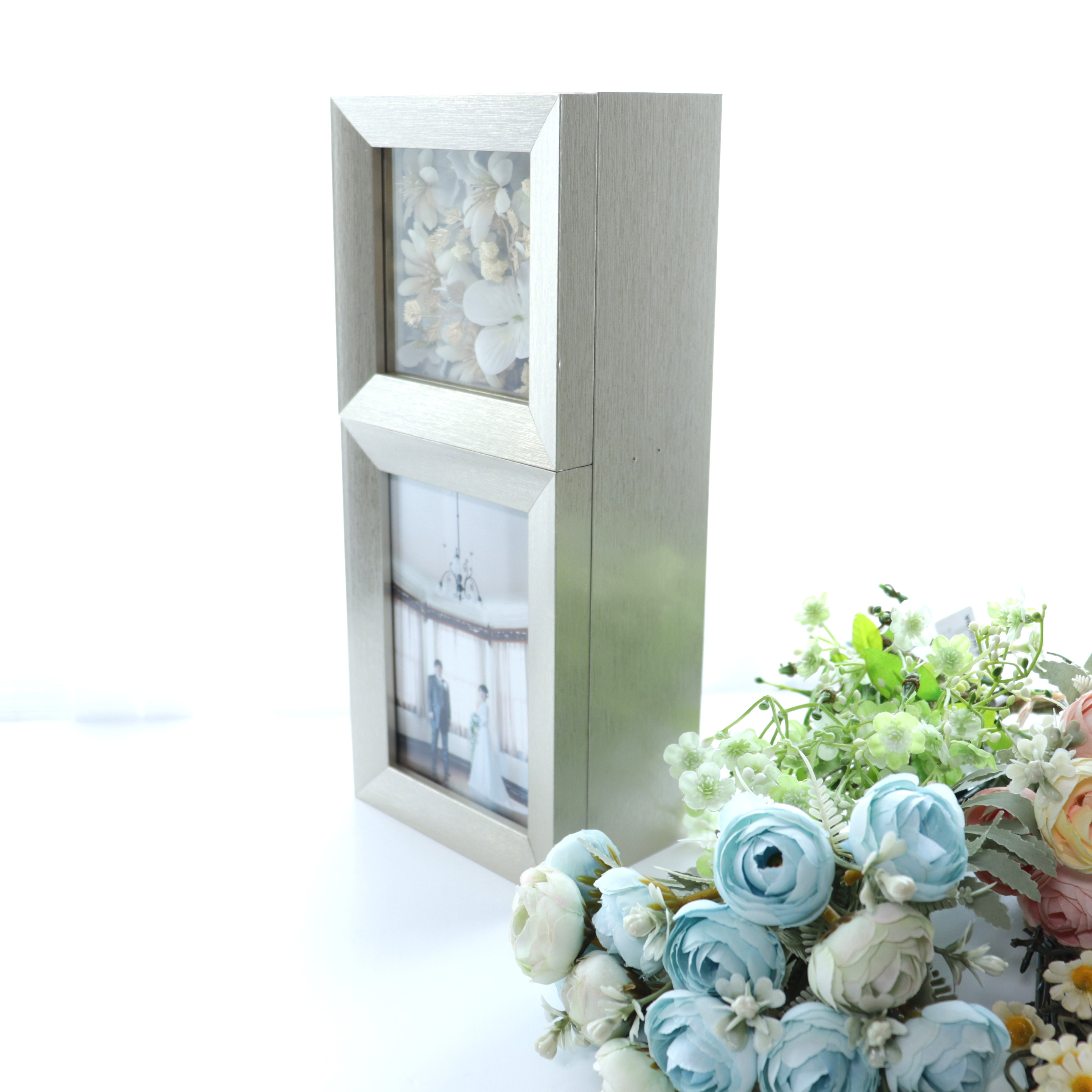 【送料込み】　フォトフレーム（メモリーボックス付）　White flower（北海道・沖縄のみ別途送料）