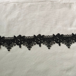 ＊再入荷＊1m BK230507 綺麗 ロココ調 花 フラワー ケミカルレース ブレード 黒 ハンドメイド 手芸 材料 3枚目の画像