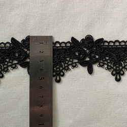 ＊再入荷＊1m BK230507 綺麗 ロココ調 花 フラワー ケミカルレース ブレード 黒 ハンドメイド 手芸 材料 4枚目の画像