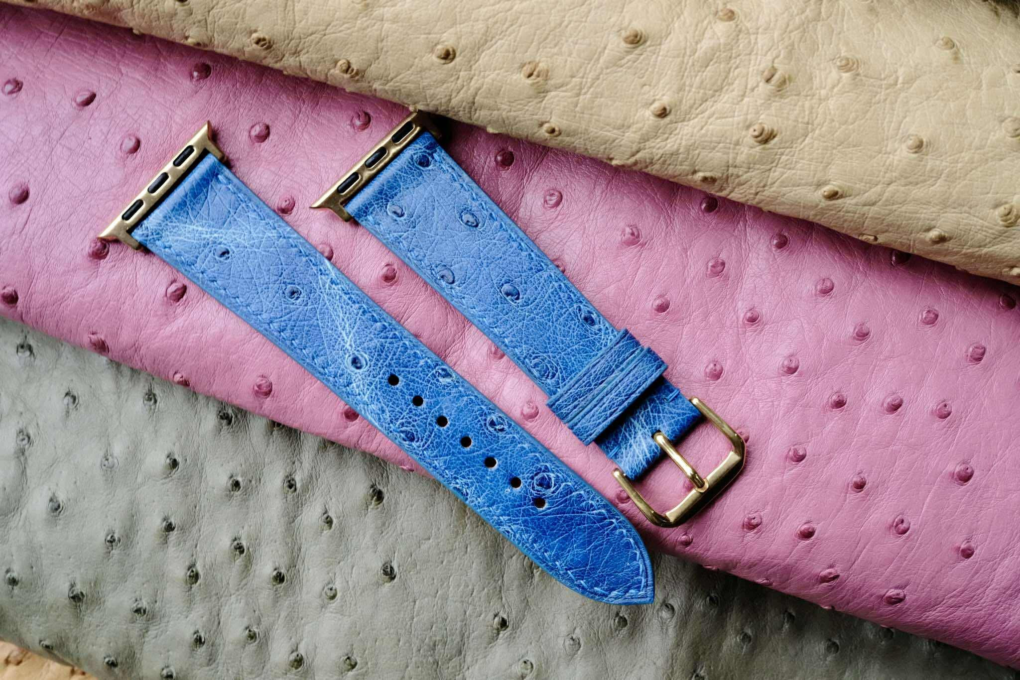 高級革時計ベルトKlein karoo オーストリッチ革時計ベルトアップルウォッチ時計バンド