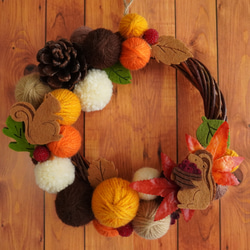 ひなまつりリース 桜リース ニットリース 毛糸玉リース さくら リース