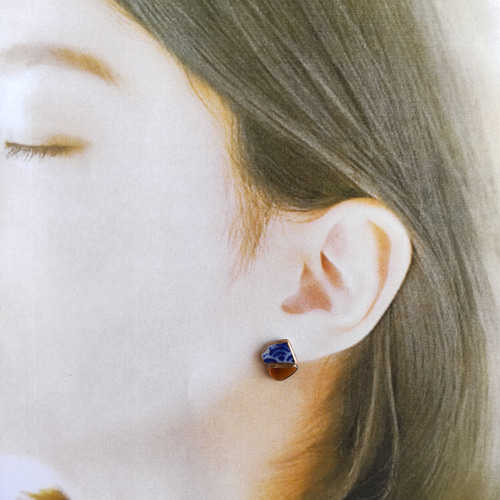 金継ぎアクセサリー 一点もの【送料無料】 シー陶器 ピアス イヤリング