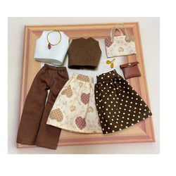 受注製作】リカちゃん 着せ替え服 スカートスタイル（黒ストライプ）4