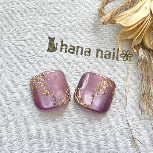 フットネイル マグネット ミラー ニュアンスネイルチップ 親指セット