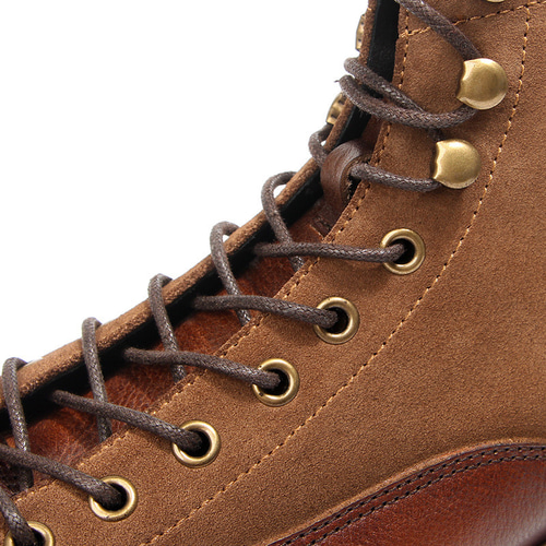 NEW!【レトロ感たっぷり】牛革×スエードミックス|ブラウンワークブーツ