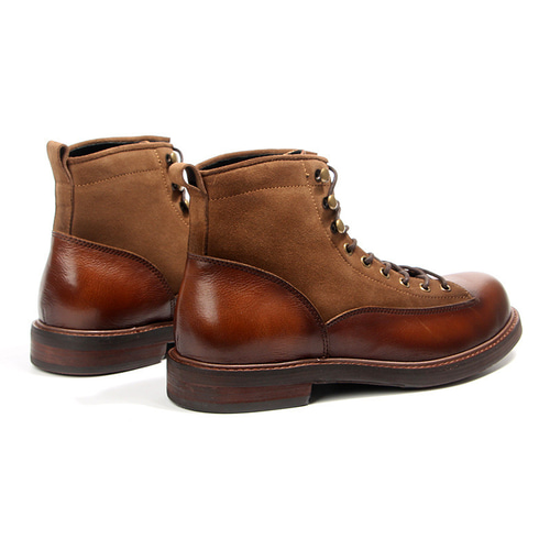 NEW!【レトロ感たっぷり】牛革×スエードミックス|ブラウンワークブーツ