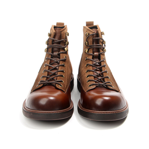 NEW!【レトロ感たっぷり】牛革×スエードミックス|ブラウンワークブーツ