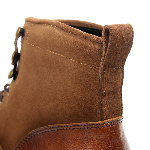 NEW!【レトロ感たっぷり】牛革×スエードミックス|ブラウンワークブーツ