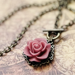 ヘッドドレス／ゴスロリ／バラ／十字架／レース／モーブ ヘッド