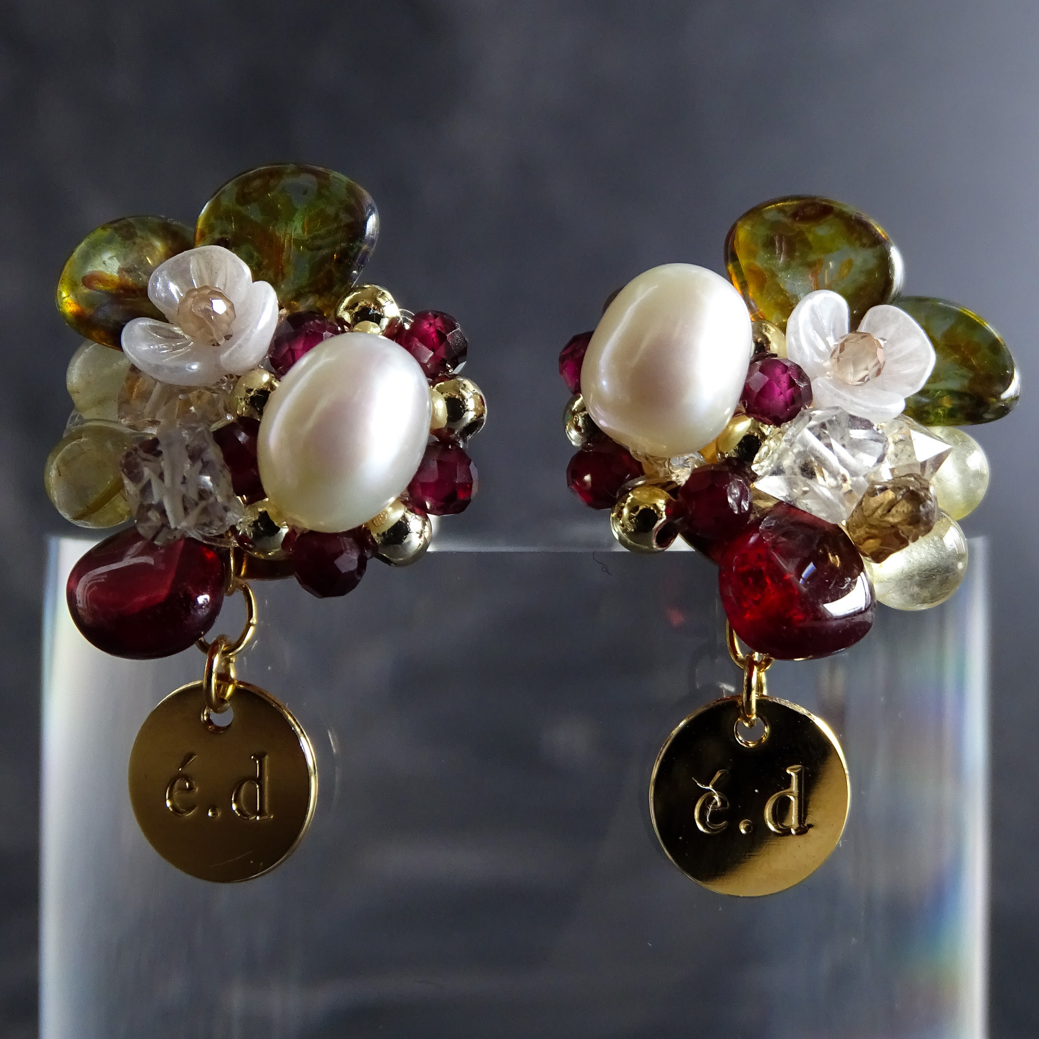 【特集掲載・数量限定】天然石の耳飾り サージカルステンレス K24GP 4,536円