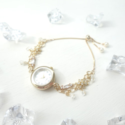 スノーキュービックジルコニアのブレスレットウォッチ 3枚目の画像