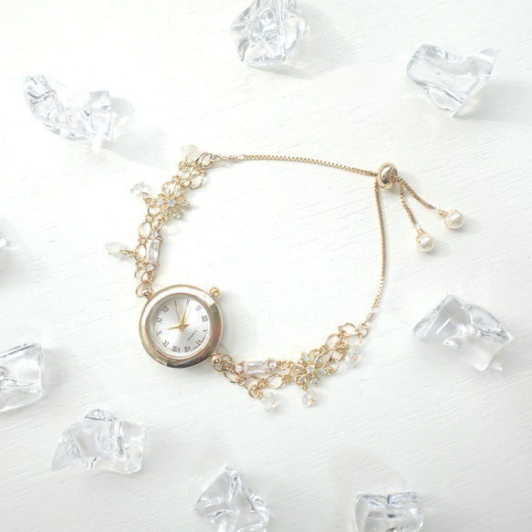 スノーキュービックジルコニアのブレスレットウォッチ 1枚目の画像