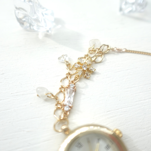 スノーキュービックジルコニアのブレスレットウォッチ 5枚目の画像