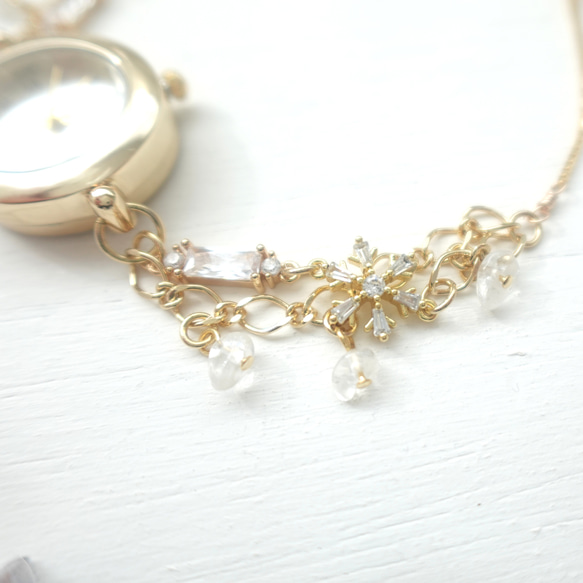 スノーキュービックジルコニアのブレスレットウォッチ 4枚目の画像