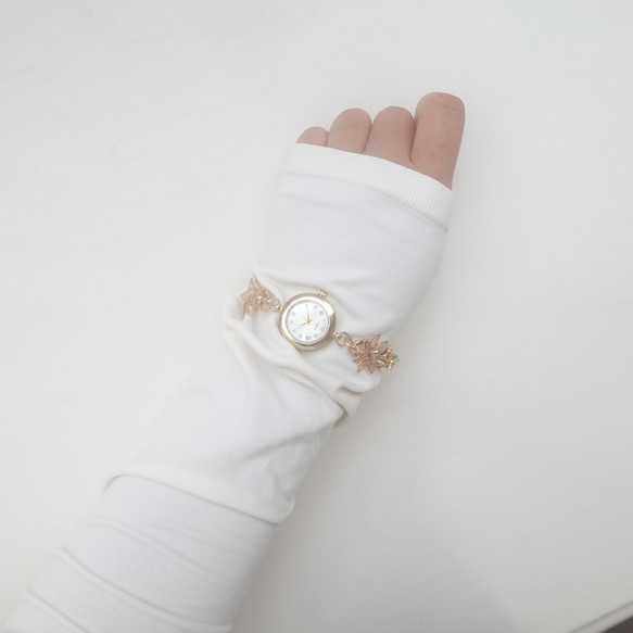 もみじのワイヤーリーフのブレスレットウォッチ 6枚目の画像