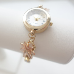 もみじのワイヤーリーフのブレスレットウォッチ 2枚目の画像