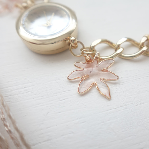 もみじのワイヤーリーフのブレスレットウォッチ 4枚目の画像