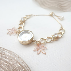 もみじのワイヤーリーフのブレスレットウォッチ 3枚目の画像