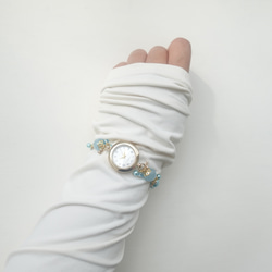 アクアマリンのブレスレットウォッチ 7枚目の画像