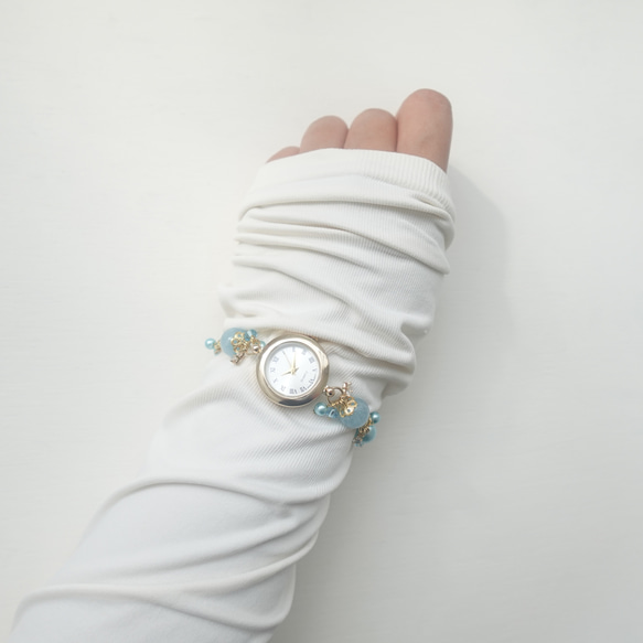 アクアマリンのブレスレットウォッチ 7枚目の画像