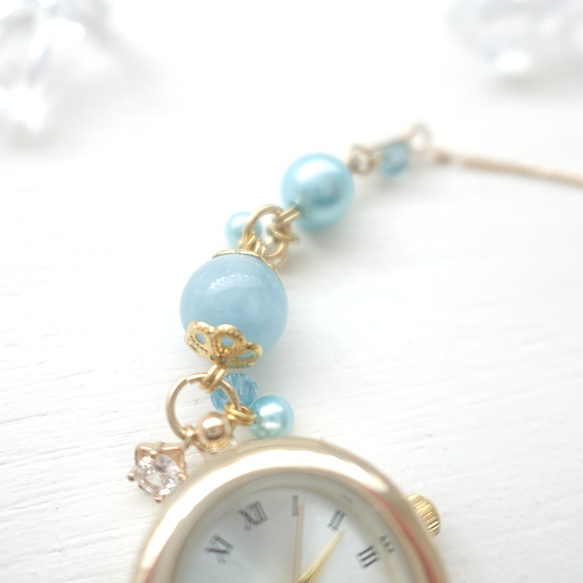 アクアマリンのブレスレットウォッチ 6枚目の画像