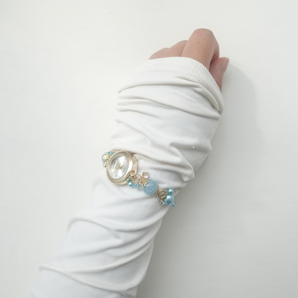 アクアマリンのブレスレットウォッチ 8枚目の画像