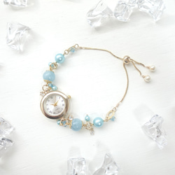 アクアマリンのブレスレットウォッチ 1枚目の画像