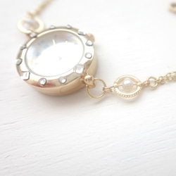 【BB JEWELRY】K14GF 淡水パールのブレスレットウォッチ 5枚目の画像