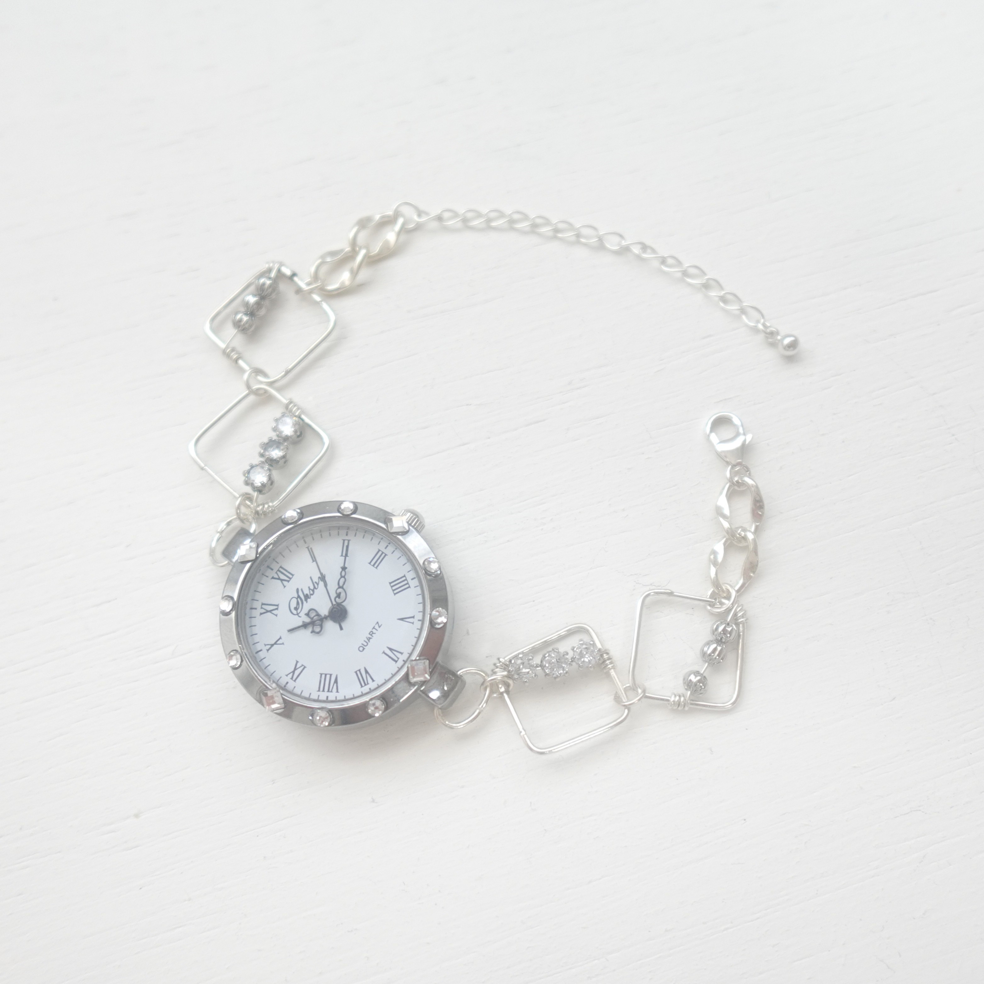 【BB JEWELRY】SV925 スクエアブレスレットウォッチ