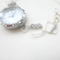 【BB JEWELRY】SV925 スクエアブレスレットウォッチ 5枚目の画像
