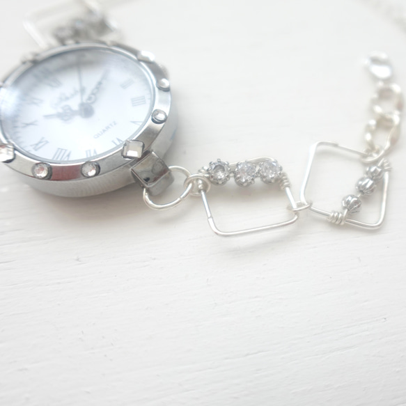 【BB JEWELRY】SV925 スクエアブレスレットウォッチ 5枚目の画像