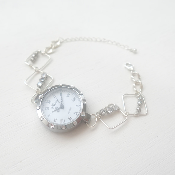 【BB JEWELRY】SV925 スクエアブレスレットウォッチ 4枚目の画像