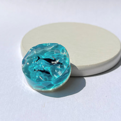 クジラの置物(濃いコバルトブルー) / インテリア / 波 / オブジェ 2枚目の画像