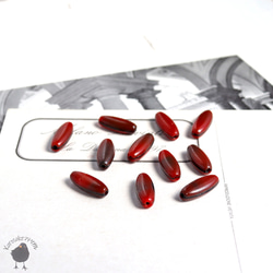 ビーズ・ナツメ型ヴィンテージガラスチェコビーズ レンガ5x13mm [6個セット] GB59-11 2枚目の画像