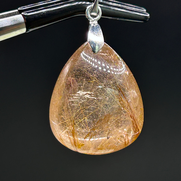 穴無貫通 スモーキークォーツ 14mm シルバールチル入 ブレスレット 穴無貫通 スモーキークォーツ 14mm シルバールチル入 ブレスレット