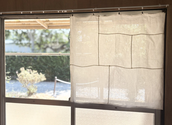 風と光をまとう 薄手の白リネン(90×90㎝） 2枚目の画像