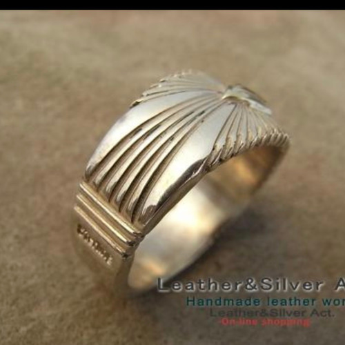 サンバースト シルバーリング シルバー925、k18 メンズ19号 メンズ