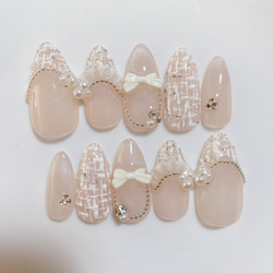 オーダー　ネイルチップ　量産型　フレンチガーリー　ワンホン　マグネット　地雷系 3bd861abdfb7c31255c6368dc329d2