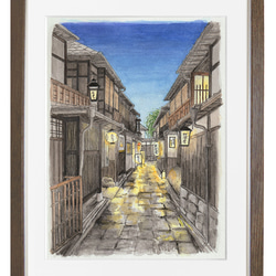 ♥お値下げ 幸せの赤い屋根の家 / お家シリーズ ＊額装付き手描き