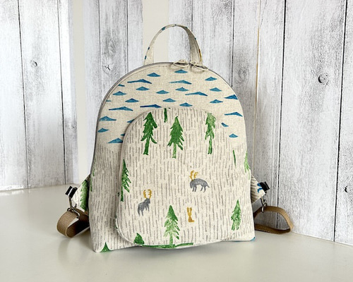 creema限定、ミナペルホネン、One day,お洒落リュック1点もの