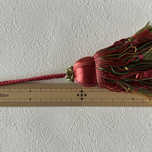 HOULES ウレス社 キータッセル 廃盤品 9.5cm レッド×カーキ